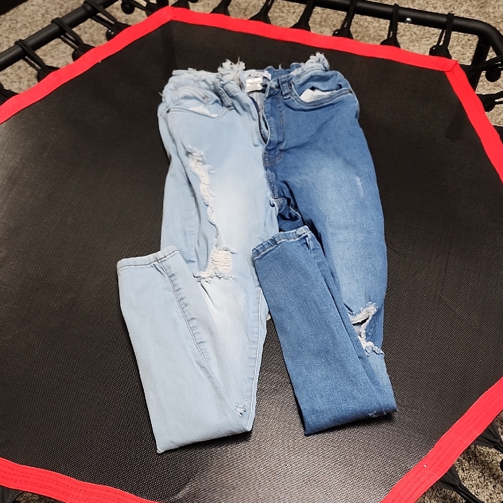 Distressed Two Tone Jeans Itzzy Brand Size 1 #2